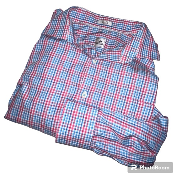 Peter Millar Box Plaid Long Sleeve Button Down Dress Shirt Men's Size L - Picture 5 of 10